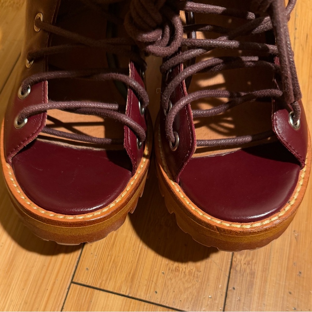 Free People x Jeffrey Campbell Palermo Wine Heel Lace-Booties Size 7 - Picture 6 of 16